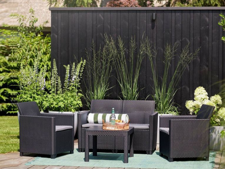 Set salotto da esterno Nepean, 113x65 h74 cm, Antracite