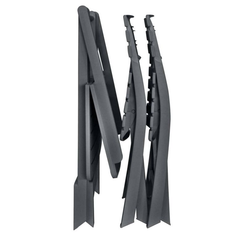 Set Salotto da Esterno Nero Antracite 2 Posti un Tavolino, set Pieghevole Made in Italy - Viticuso
