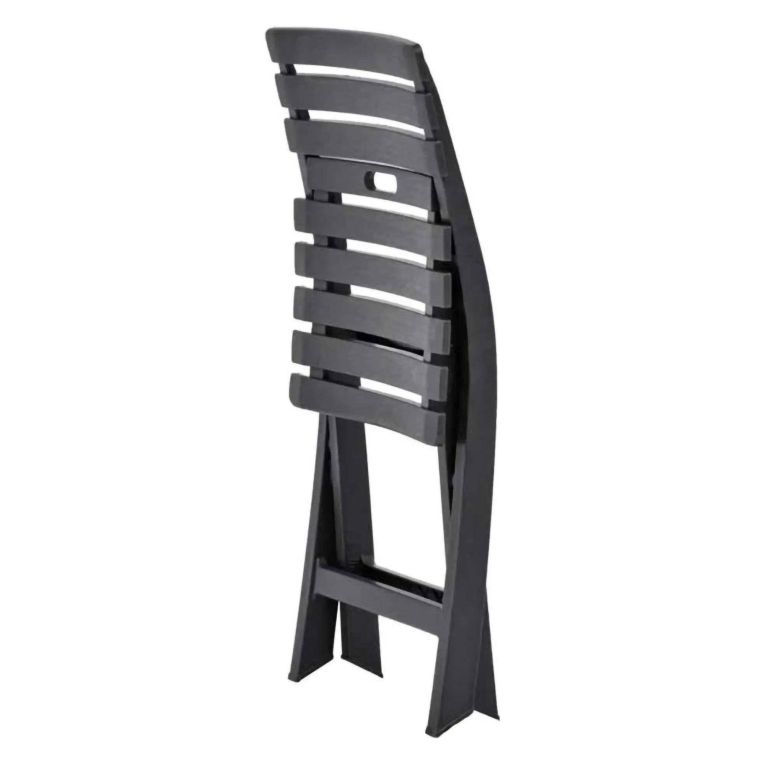 Set Salotto da Esterno Nero Antracite 2 Posti un Tavolino, set Pieghevole Made in Italy - Viticuso