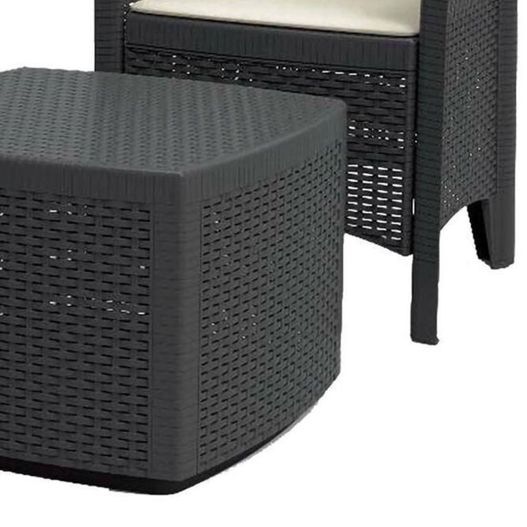 Set Salotto da Esterno Nero Antracite Nero Antracite 6 Posti 2 Tavolini, Impermeabile Idrorepellente Made in Italy - Dervio