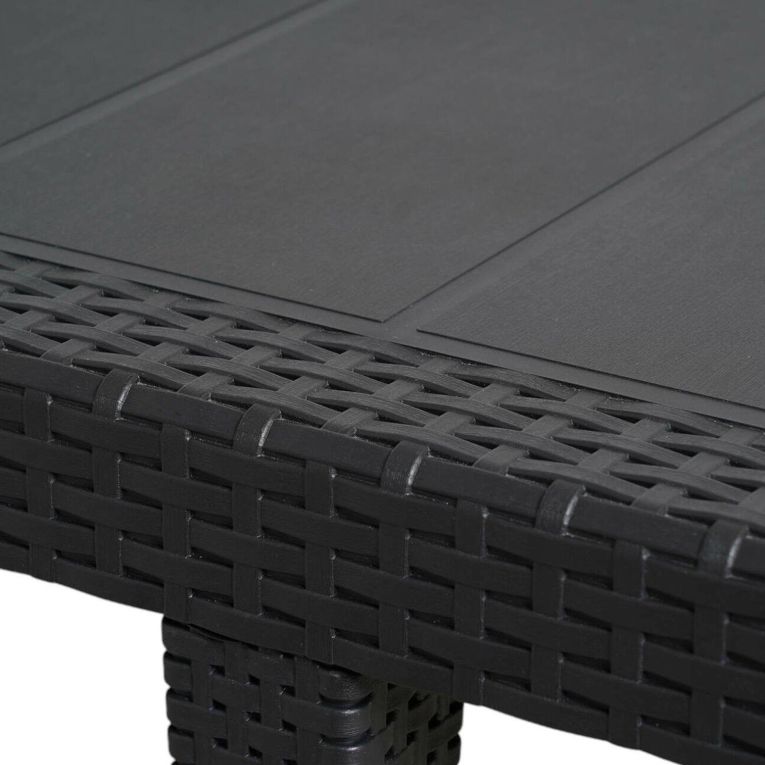 Set Salotto da Esterno Nero Antracite Nero Antracite Salottino 4 Posti, Tavolo 10 Posti Posti un Tavolino, Impermeabile Idrorepellente Made in Italy