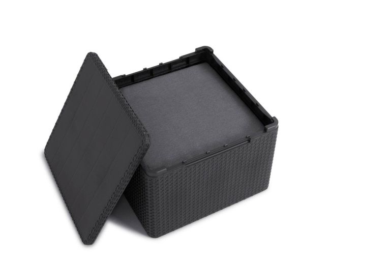 Set salotto da esterno Sgonico, Salottino outdoor, Set da balcone o giardino, Composizione soggiorno per esterni, 113x65 h74 cm, Antracite