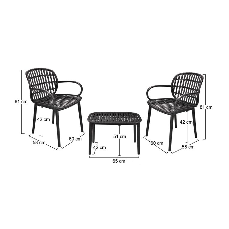 Set salotto da esterno Ternate, Antracite