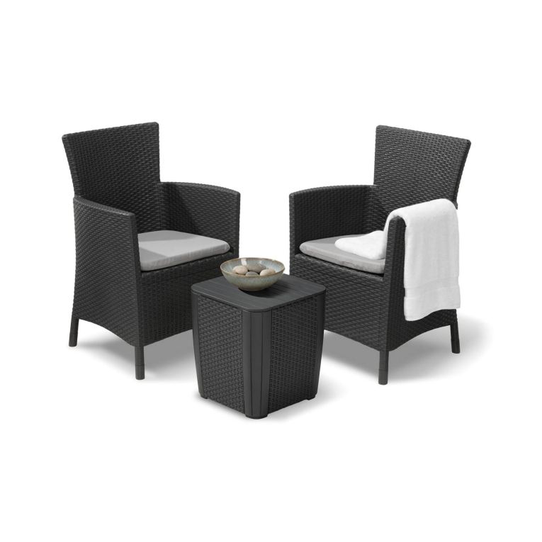 Set salotto da esterno Viking, 62x60 h89 cm, Antracite