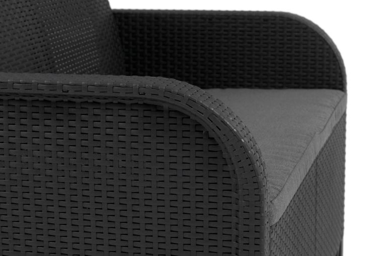 Set salotto esterno 2 poltrone e 1 divano antracite - Barrhead