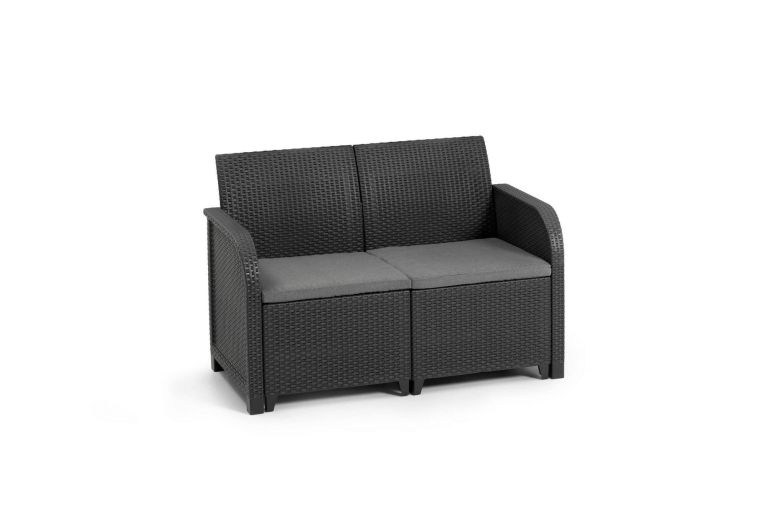 Set salotto esterno 2 poltrone e 1 divano antracite - Barrhead