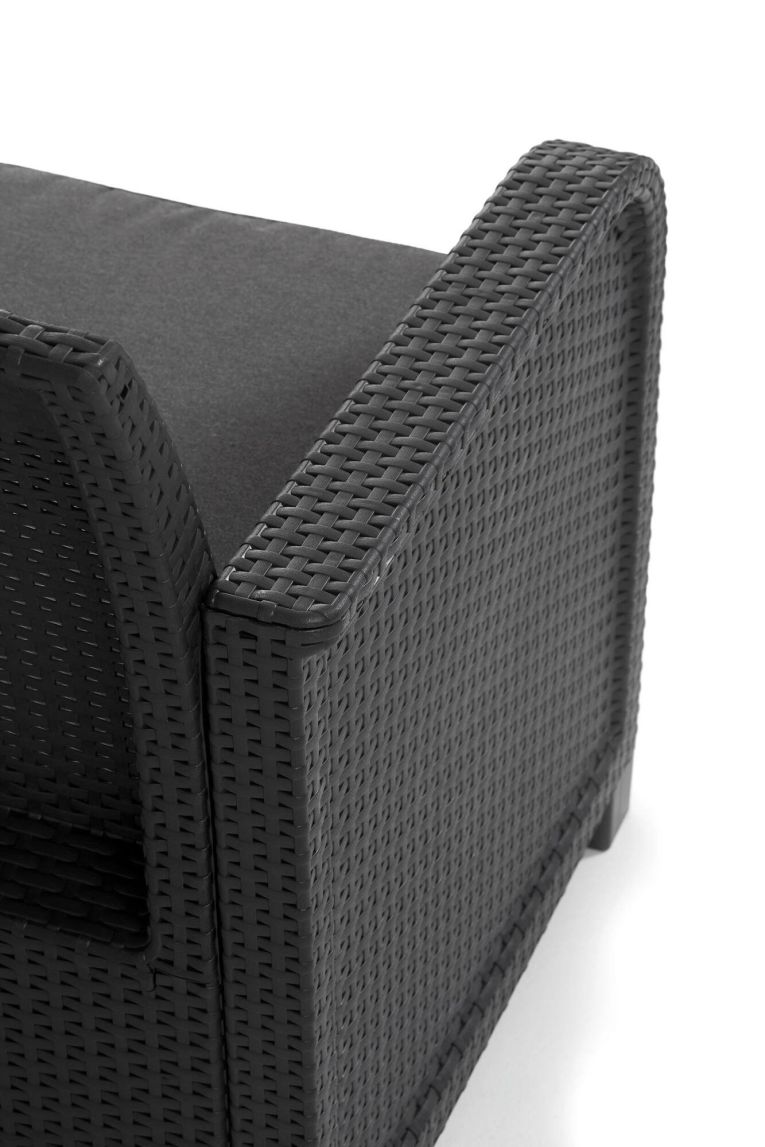 Set salotto esterno 2 poltrone e 1 divano antracite - Barrhead