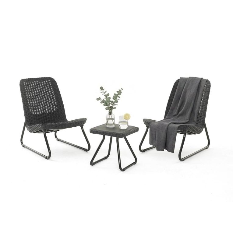 Set salotto esterno 2 posti e 1 tavolo antracite - Canmore