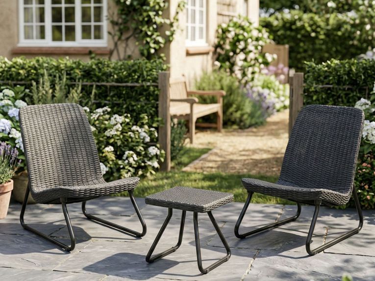 Set salotto esterno 2 posti e 1 tavolo antracite - Canmore