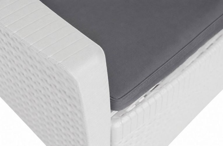 Set salotto esterno 2 posti e 1 tavolo effetto rattan bianco - Anny
