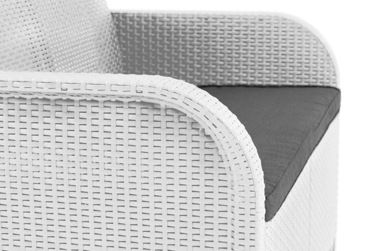 Set salotto esterno 3 posti e 1 tavolo bianco - Barrhead