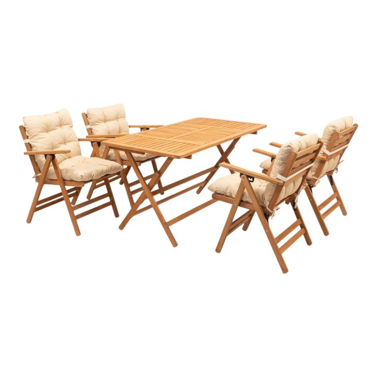 Set salotto esterno 4 posti e 1 tavolo crema - Sangano