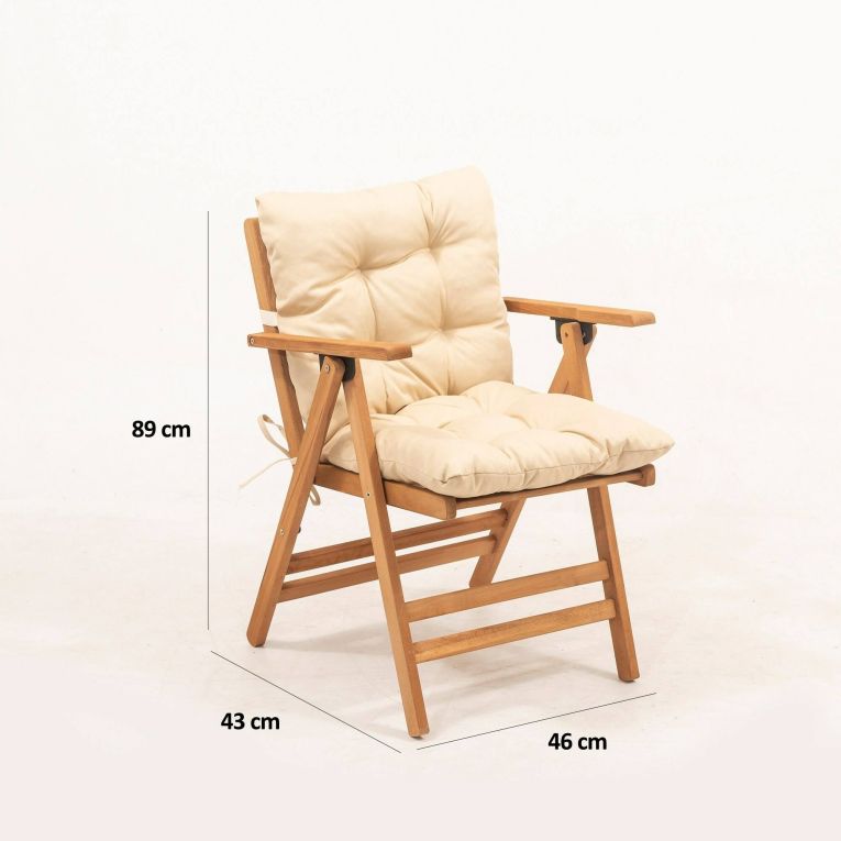 Set salotto esterno 4 posti e 1 tavolo crema - Sangano