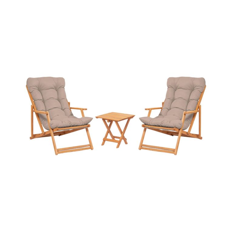 Set salotto giardino 2 posti e 1 tavolo basso marrone - Biagio