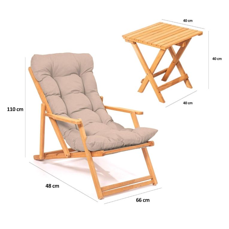 Set salotto giardino 2 posti e 1 tavolo basso marrone - Biagio