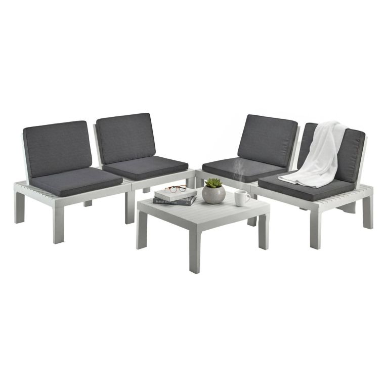 Set salotto giardino angolare bianco - Ermes