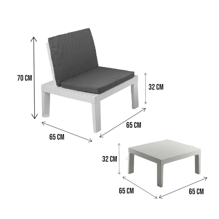 Set salotto giardino angolare bianco - Ermes