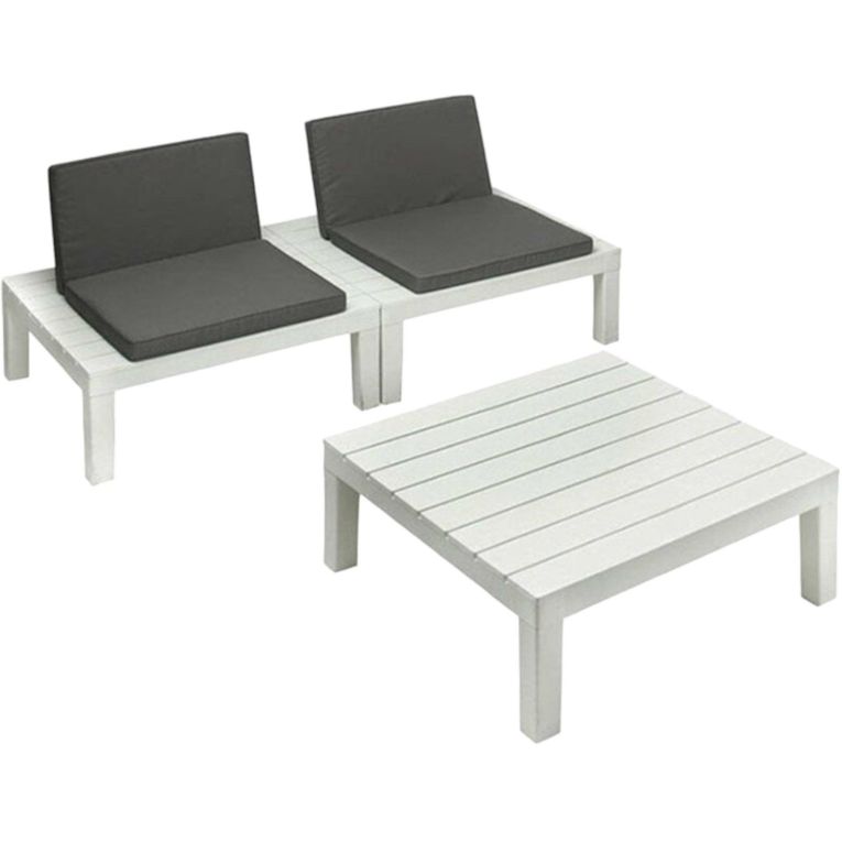 Set salotto giardino angolare bianco - Ermes