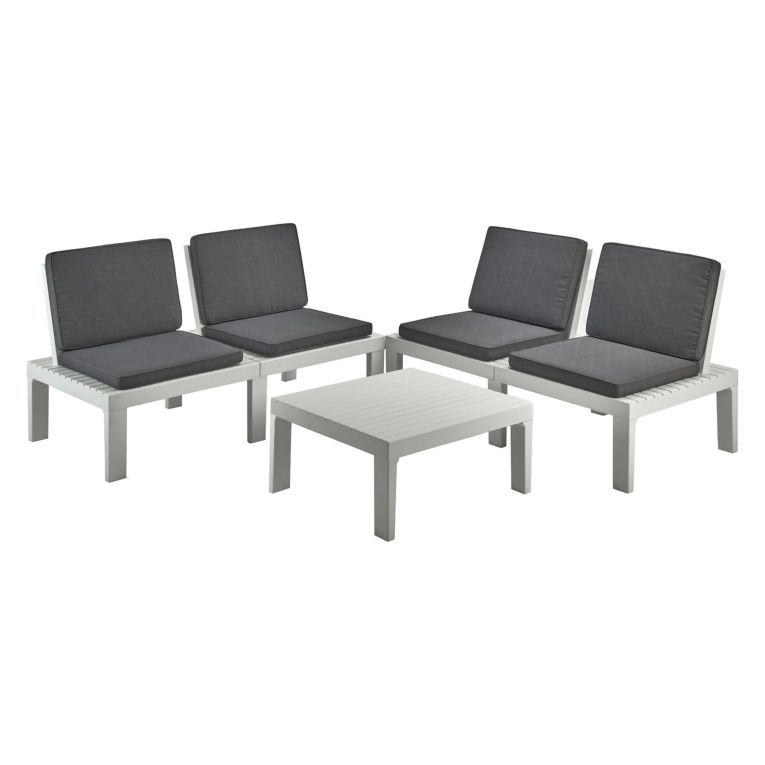 Set salotto giardino angolare bianco - Ermes