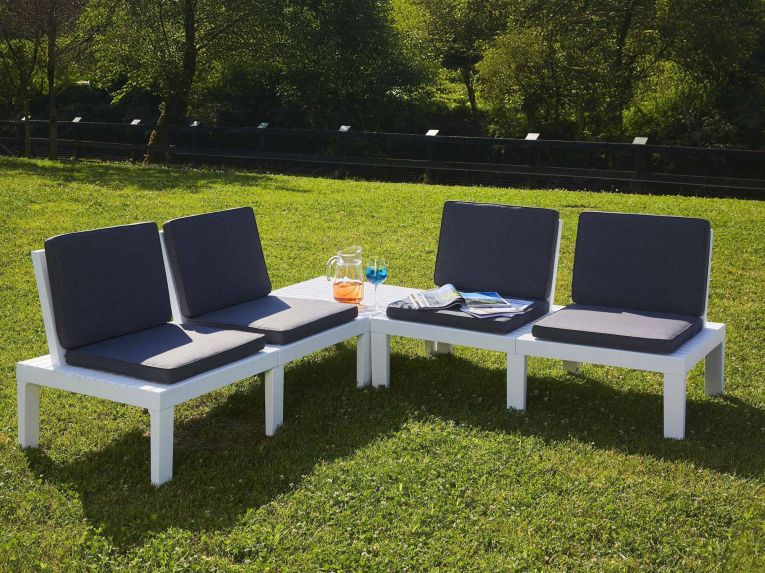 Set salotto giardino angolare bianco - Ermes