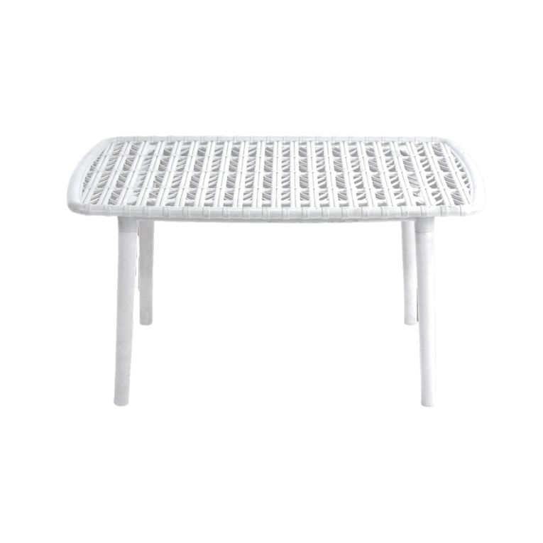 Set salotto giardino minimal 2 poltrone e 1 panchina bianco - Jurij