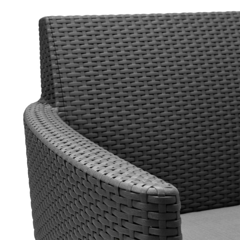 Set salotto giardino poltrone e divano con tavolino contenitore antracite - Whitby