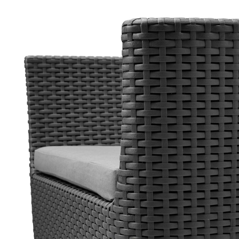 Set salotto giardino poltrone e divano con tavolino contenitore antracite - Whitby