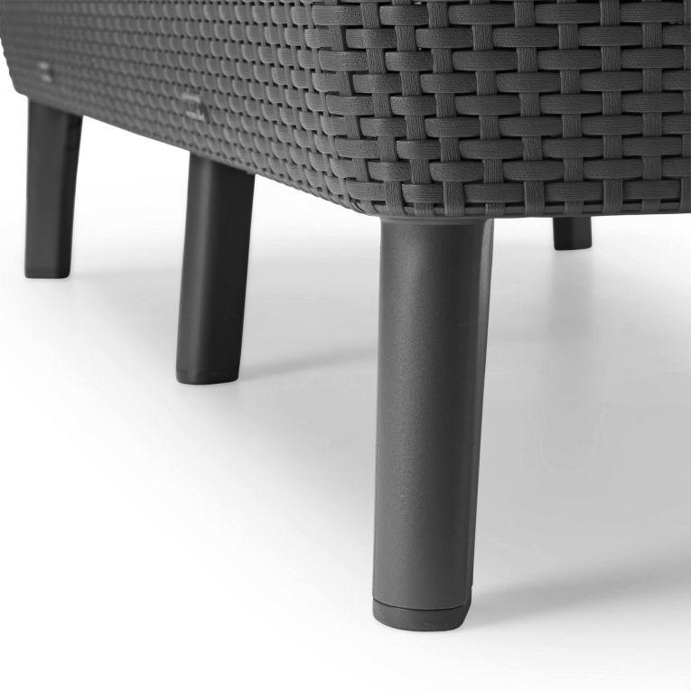 Set salotto giardino poltrone e divano con tavolino contenitore antracite - Whitby