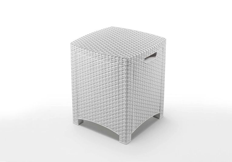 Set salotto giardino poltrone effetto rattan bianco - Armin