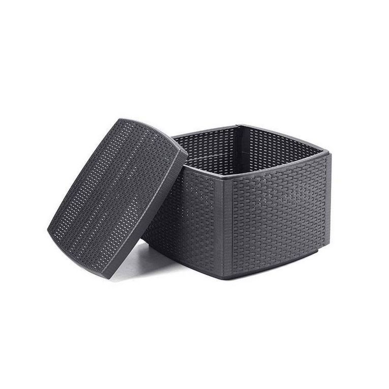 Set salotto terrazza con tavolino contenitore antracite - Bacco