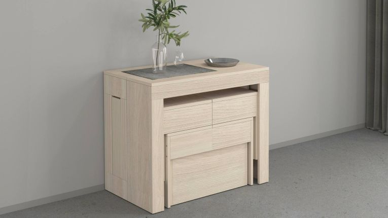 Set tavolo allungabile e 2 panche allungabili effetto legno 12 posti - Auditore