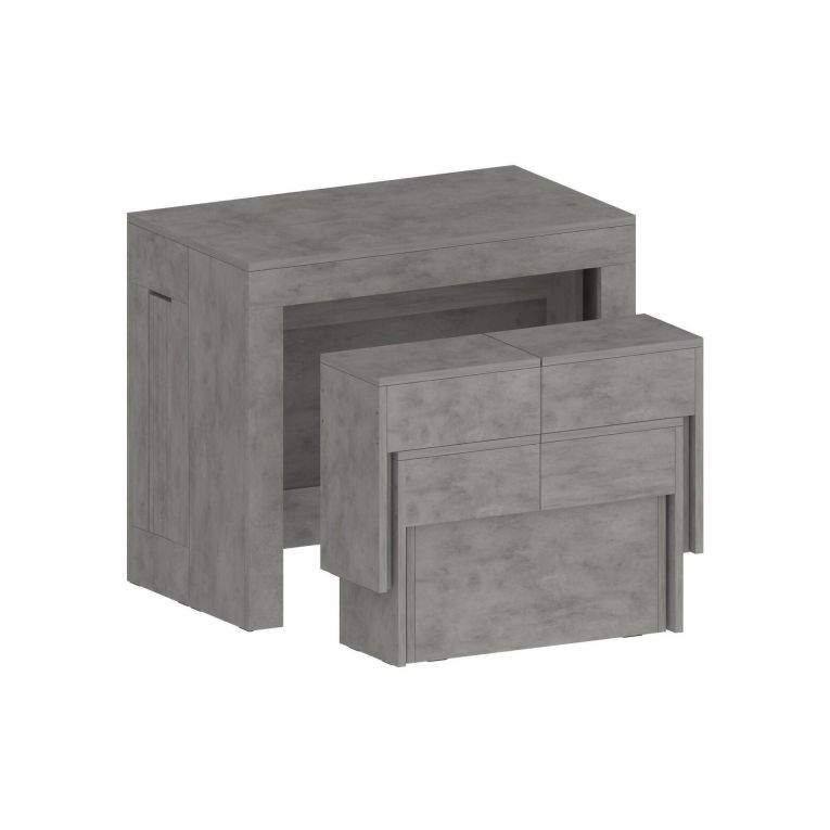 Set tavolo cucina estensibile e 2 panche estensibili grigio 12 posti - Auditore