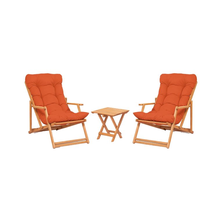 Set Tavolo e Sedie Arancione 2 Posti Dimensione Tavolo 40x40h40 cm, Dimensione Seduta 66x48h110 cm - Biagio