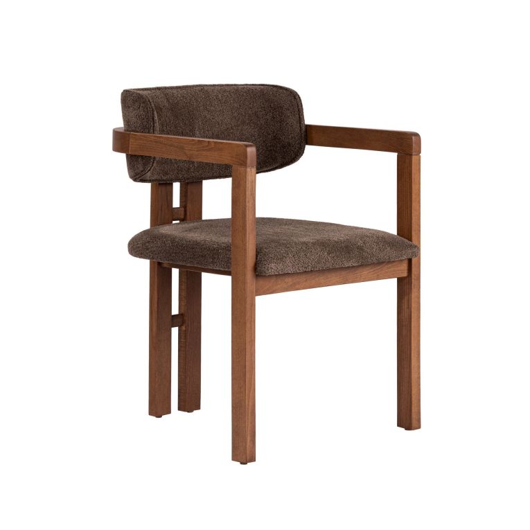Set Tavolo e Sedie Beige Marmo 6 Posti Sedie Effetto Bouclè, Dimensione Seduta 54x54h76 cm - Noharoha