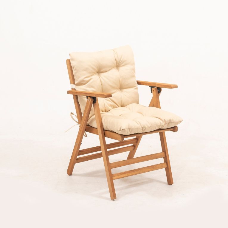 Set Tavolo e Sedie Bianco Crema 2 Posti Dimensione Seduta 46x43h89 cm, Dimensione Tavolo 80x60h74 cm - Roana