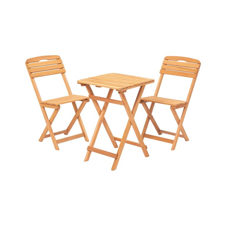Set Tavolo e Sedie Marrone 2 Posti Dimensione Tavolo 50x50h72 cm, Dimensione Seduta 40x30h81 cm - Isso