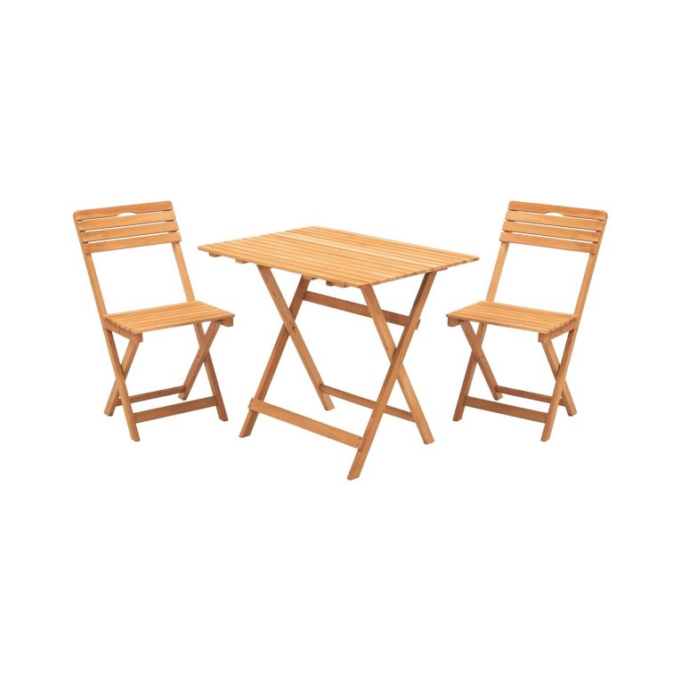 Set Tavolo e Sedie Marrone 2 Posti Dimensione Tavolo 80x60h72 cm, Dimensione Seduta 40x30h81 cm - Nazzano
