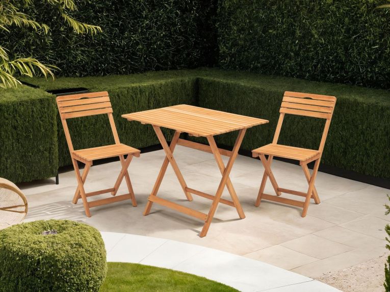Set Tavolo e Sedie Marrone 2 Posti Dimensione Tavolo 80x60h72 cm, Dimensione Seduta 40x30h81 cm - Nazzano