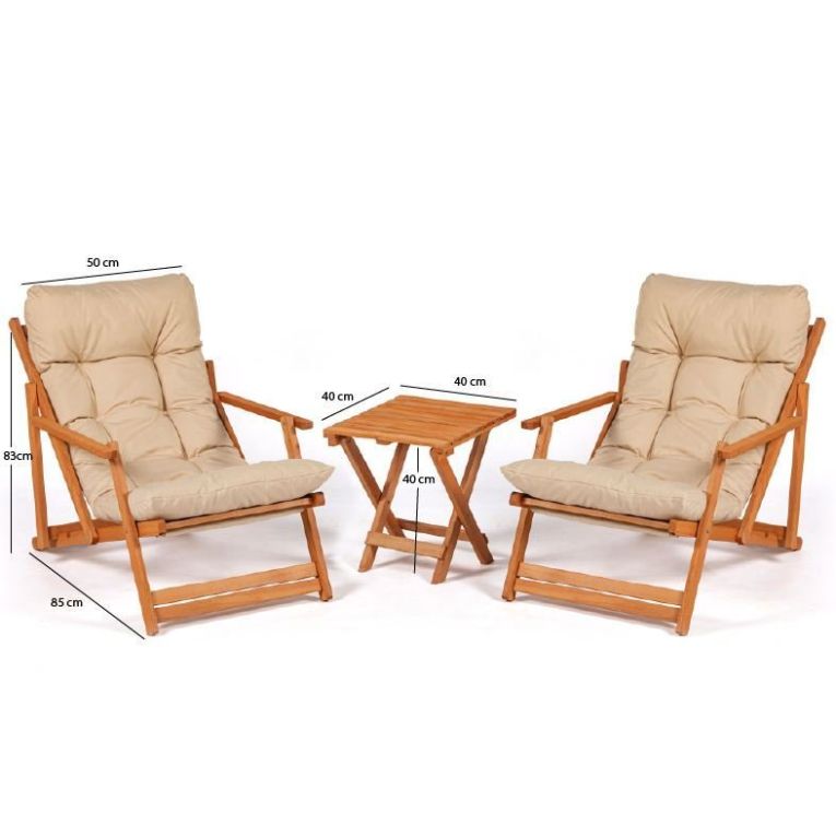 Set Tavolo e Sedie Marrone Bianco Crema 2 Posti Dimensione Seduta 66x48h114 cm, Dimensione Tavolo 40x40h40 cm - Biagio
