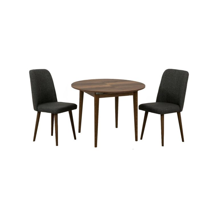 Set tavolo rotondo allungabile e 2 sedie imbottite - Bee