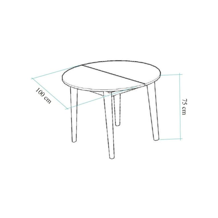 Set tavolo rotondo allungabile e 2 sedie imbottite - Bee