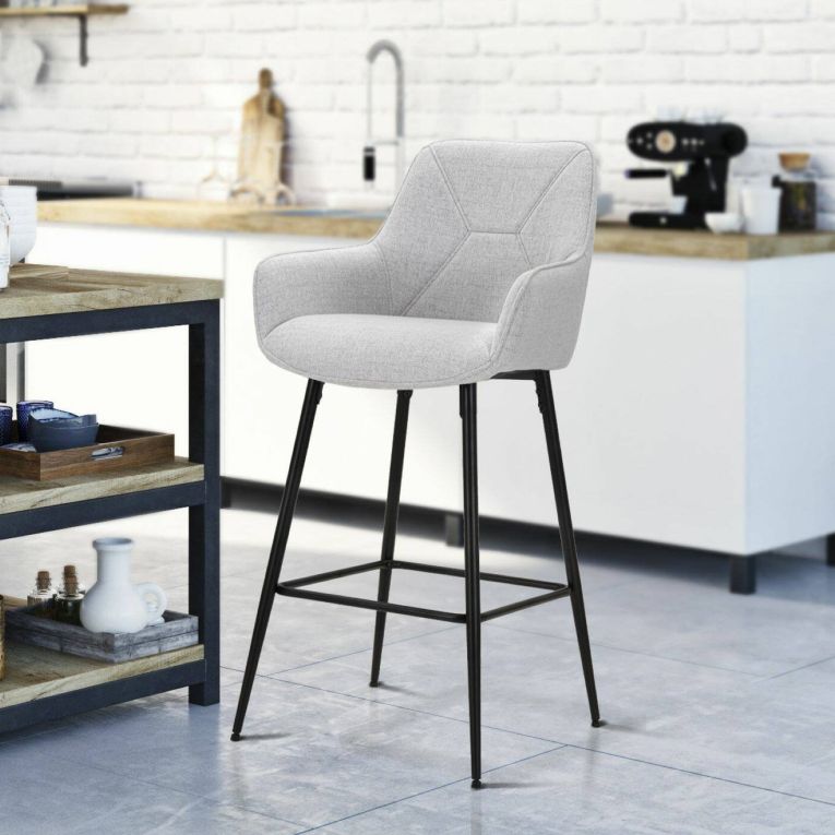 Sgabello alto moderno con seduta imbottita 55x55x109h cm - Moore