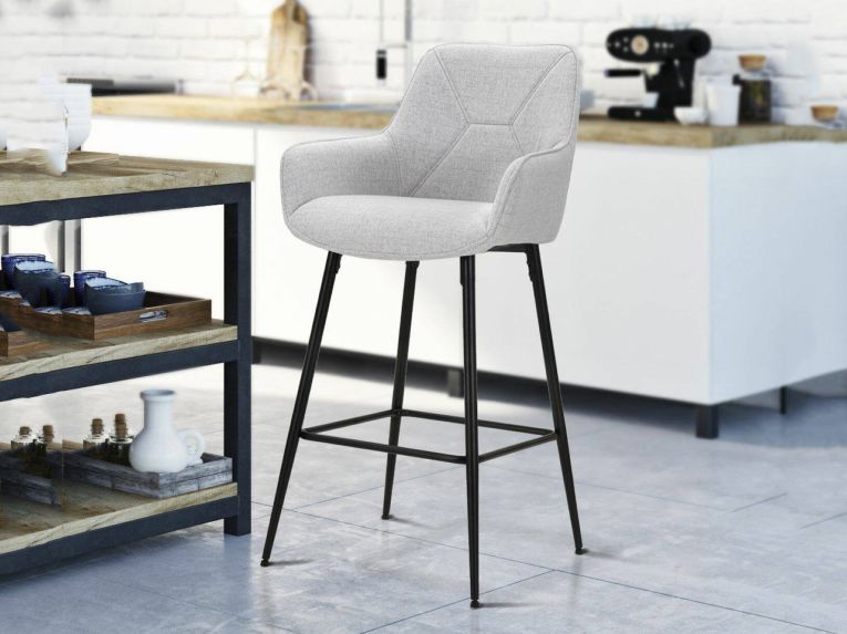 Sgabello alto moderno con seduta imbottita 55x55x109h cm - Moore
