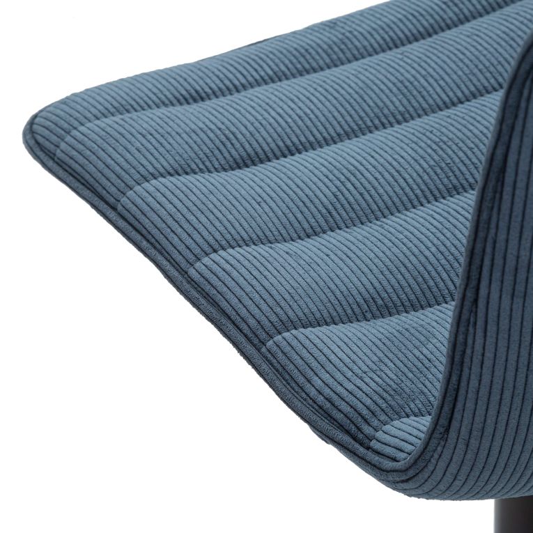 Sgabello blu Nero Regolabile Imbottito 43x50x86h cm, con Schienale - Essaou
