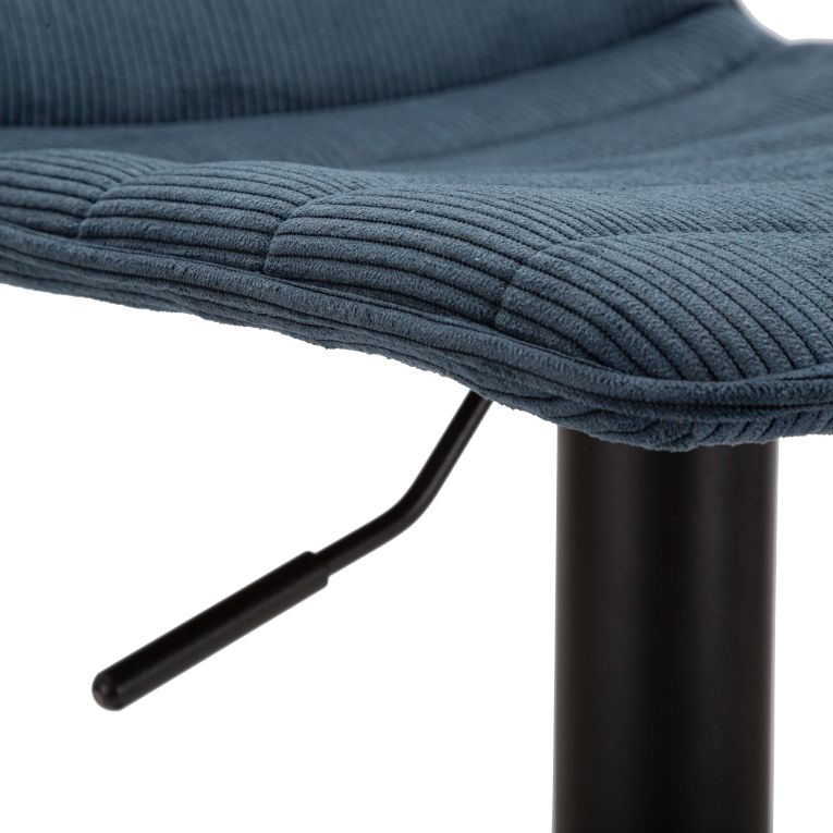 Sgabello blu Nero Regolabile Imbottito 43x50x86h cm, con Schienale - Essaou