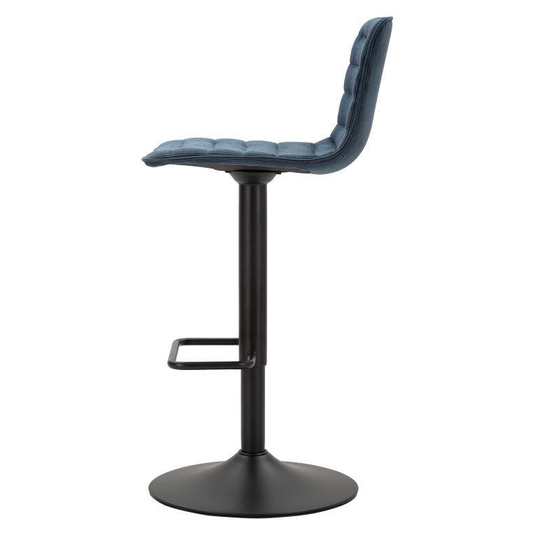 Sgabello blu Nero Regolabile Imbottito 43x50x86h cm, con Schienale - Essaou