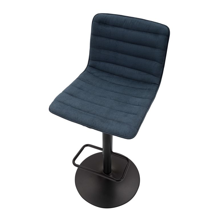Sgabello blu Nero Regolabile Imbottito 43x50x86h cm, con Schienale - Essaou