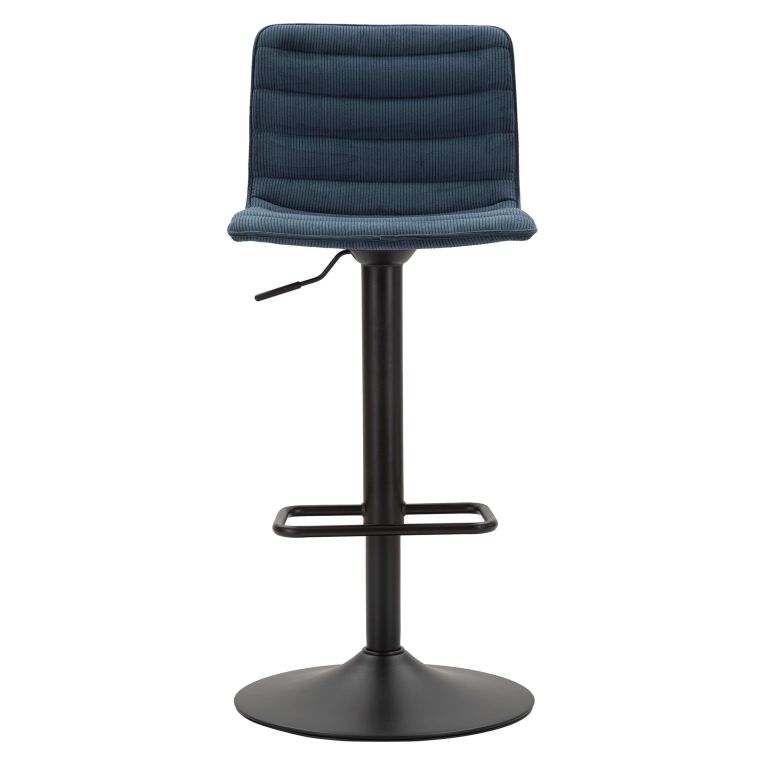 Sgabello blu Nero Regolabile Imbottito 43x50x86h cm, con Schienale - Essaou