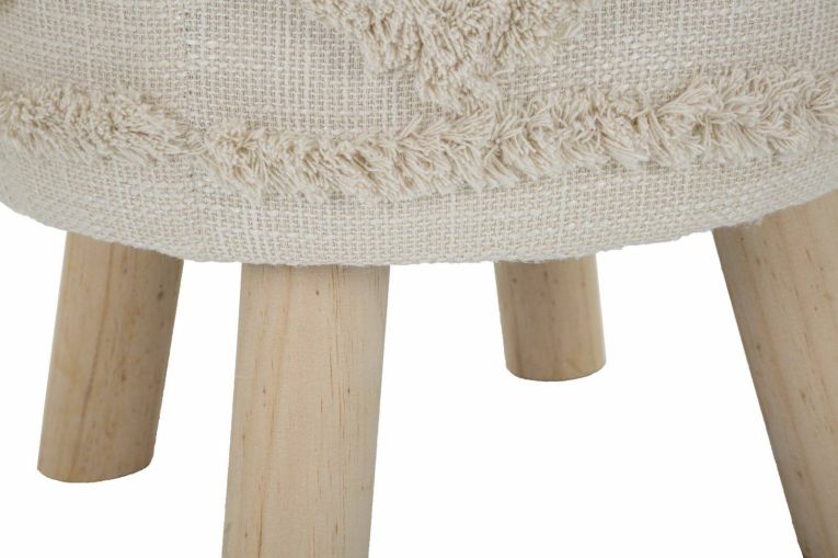 Sgabello classico rivestito in tessuto 35x35x40h cm bianco - Bridges