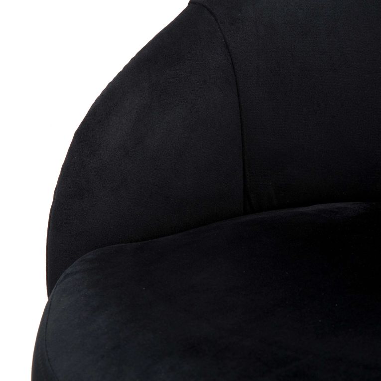 Sgabello Nero oro Imbottito Rivestimento in Velluto 55x56x104h cm, Materiale Struttura in Legno Nobilitato - Huanca